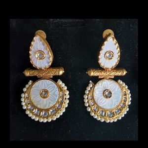 White Stone Earings